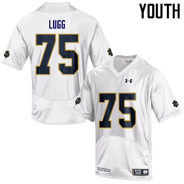 Youth #75 Josh Lugg Notre Dame Fighting Irish College Football Jerseys Sale-White - Click Image to Close